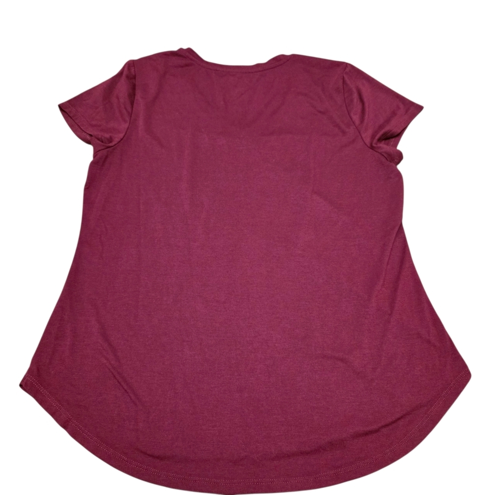 Apt. 9 Burgundy Graphic Tee - Sipping Wine Feeling Fine Size L - Picture 2 of 6